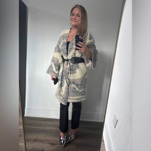 Anthropologie Fuzzy Mid Length Sweater Cardigan - Picture 3 of 3